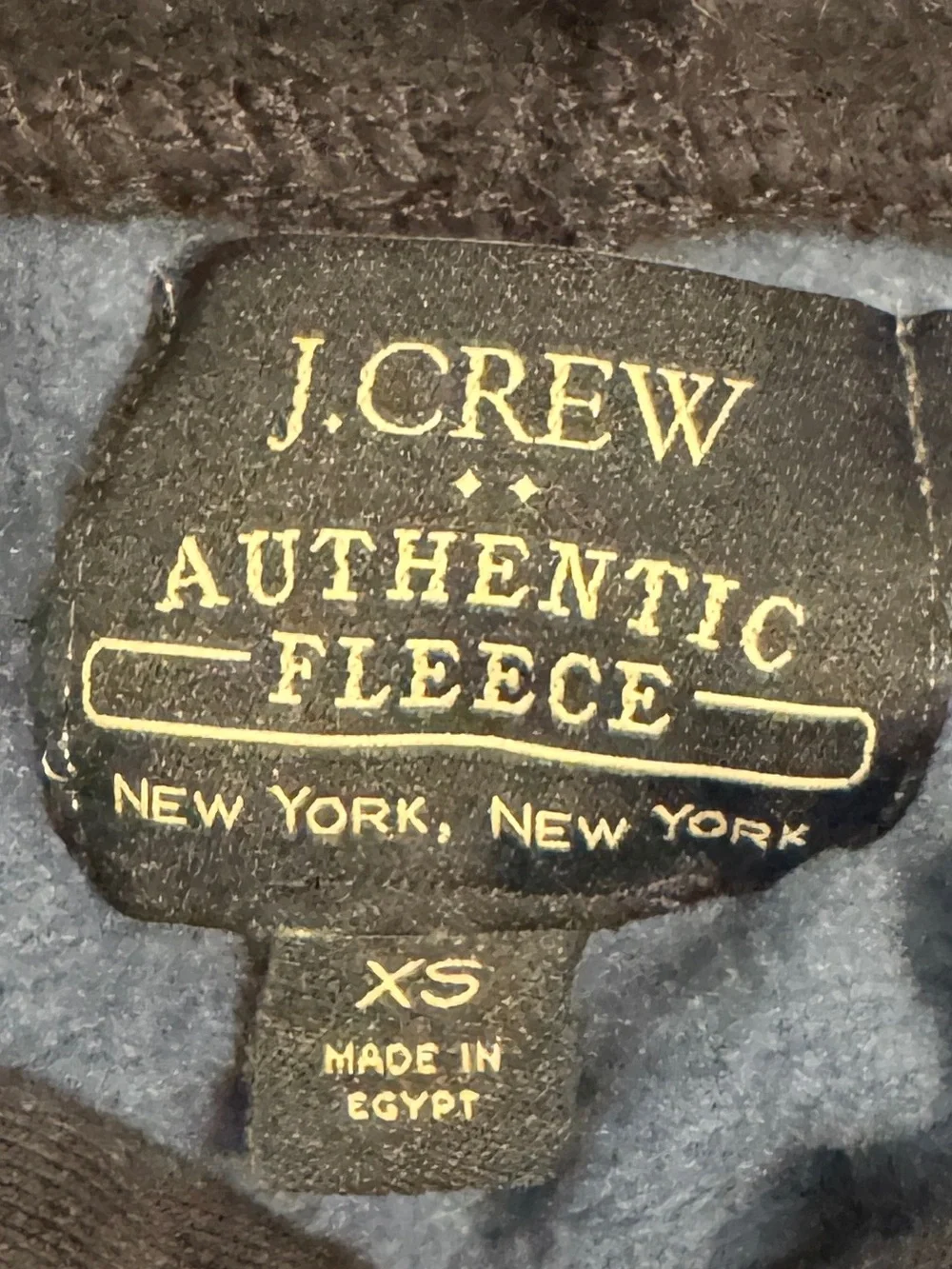 J. Crew Black and Navy Authentic Fleece Hoodie